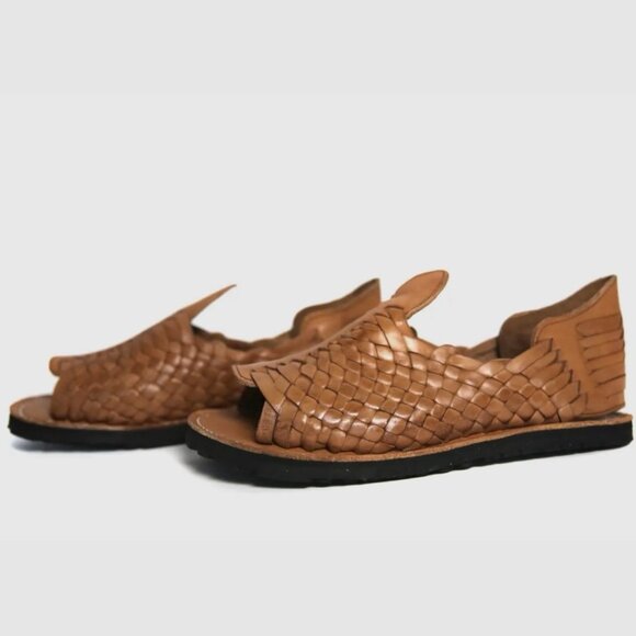 SIDREY Women Sandals Pachuco Style Handmade Color Coñac Brown Huaraches Size 8 - Picture 2 of 7
